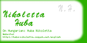 nikoletta huba business card